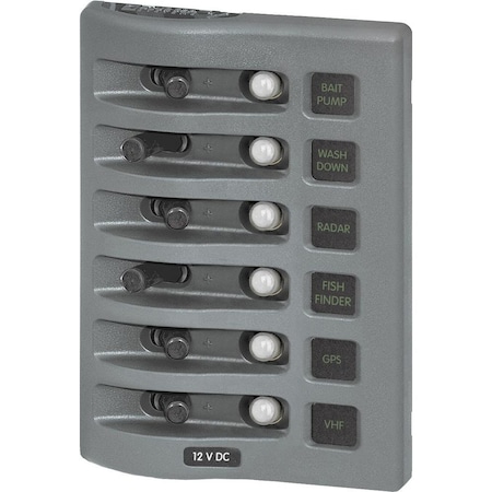 Blue Sea Systems Blue Sea 4376 WeatherDeck Water Resistant Circuit Breaker Panel - 6 Po 4376